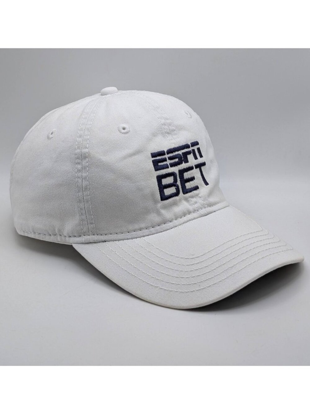 ESPN BET Cap Hat Strap Back Adjustable White Black Unisex Cotton Sports TV Adult